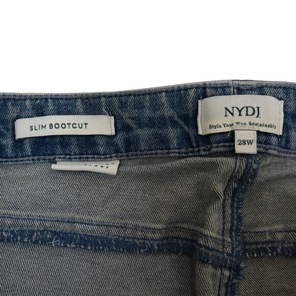 NYDJ Womens 28W High Waist Fray Hem Crop Slim Bootcut Lift Tuck Technology Jeans - Picture 10 of 14